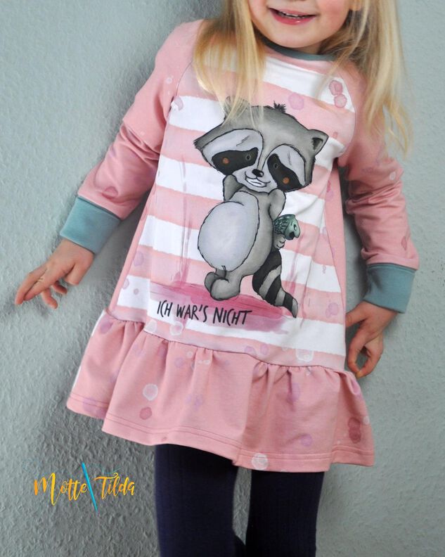 *Girls Raglan Dress* Hoodiekleid Tunika Ballonärmel  image number 5