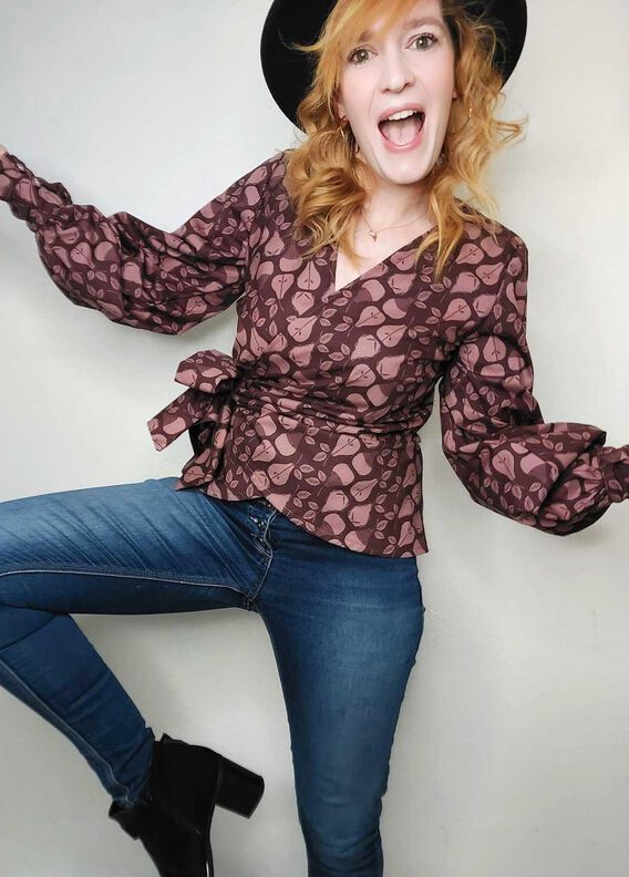 Wickelbluse PIMENTA (34-56) Bluse mit Schleife Schnittmuster image number 7