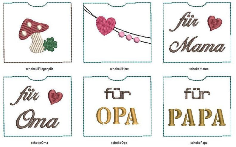 Stickdatei Schokohülle ITH klein 14 Motive image number 3