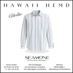 Hawaiihemd | Herren Schnittmuster PDF | 44-64 | Seamone