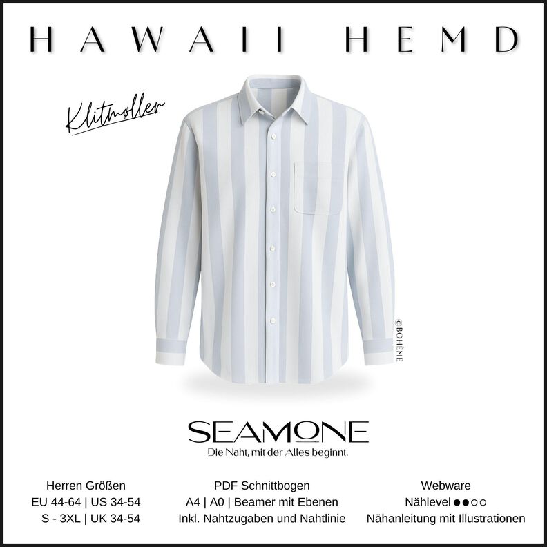 Hawaiihemd | Herren Schnittmuster PDF | 44-64 | Seamone image number 1