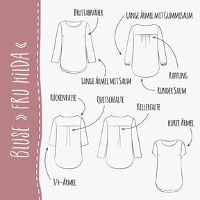 BLUSE "FRU HILDA" - N&auml;hanleitung und Schnittmuster