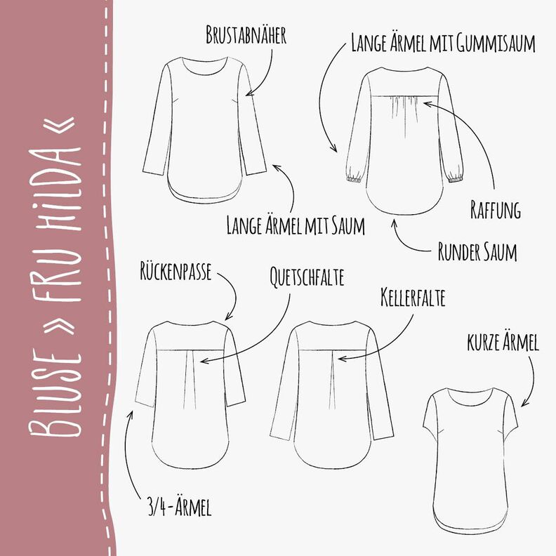 BLUSE "FRU HILDA" - N&auml;hanleitung und Schnittmuster image number 2