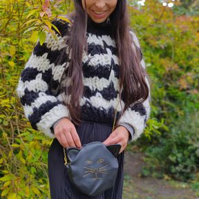 Mizton Tasche PDF Schnittmuster mit Katzenstickmuster