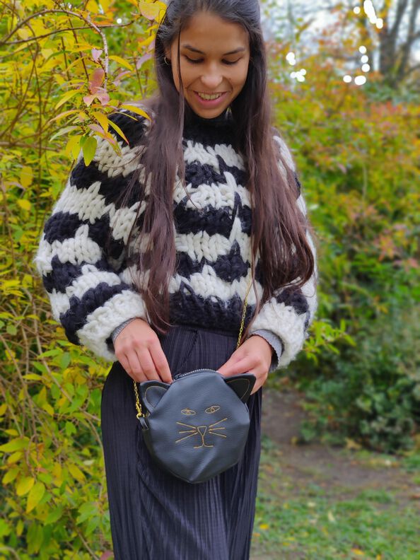 Mizton Tasche PDF Schnittmuster mit Katzenstickmuster image number 2