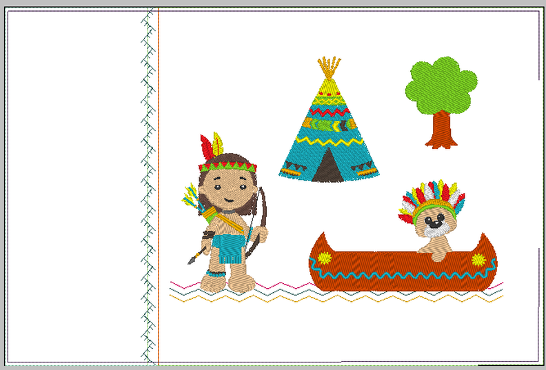 Indianer Kissen + Taschenbild ITH Stickdatei image number 7