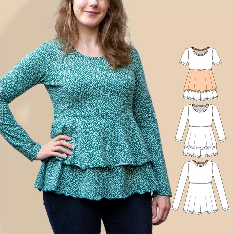 Leonie Stufenshirt mit Empire-Teilung BU 80-116, A4+A0 image number 1