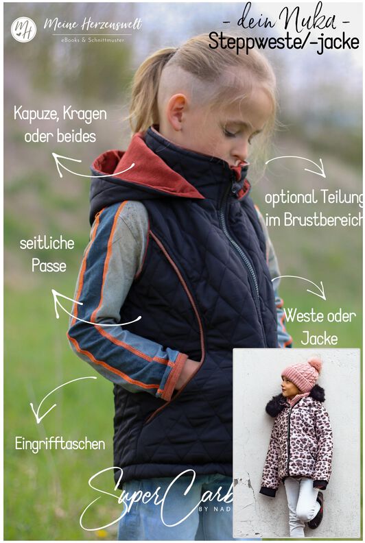 Steppweste/Jacke Teens Schnittmuster Gr. 134-176 - NUKA #34 image number 2