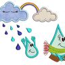 Stickdatei lustiger Regen Applikation SET thumbnail number 2