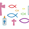 Kommunion Christenfisch Kreuz Stickdatei thumbnail number 2