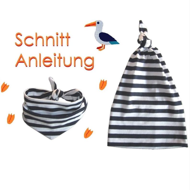 Nähanleitung + Schnitt Zipfelmütze und Halstuch image number 1