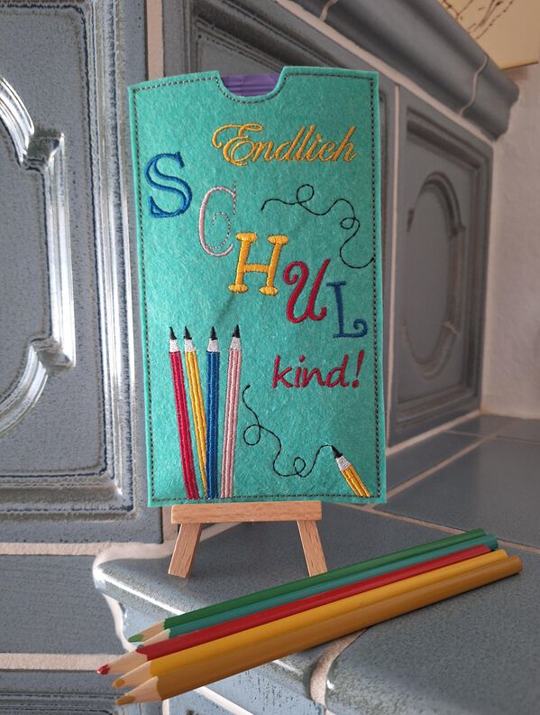 Stickdatei Schule Stifte Tassenteppisch Schokohülle image number 2