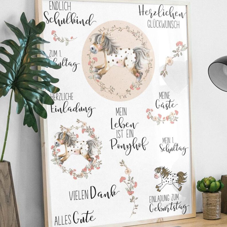 Plotterdateien & Printables Set Blumen Pony image number 1