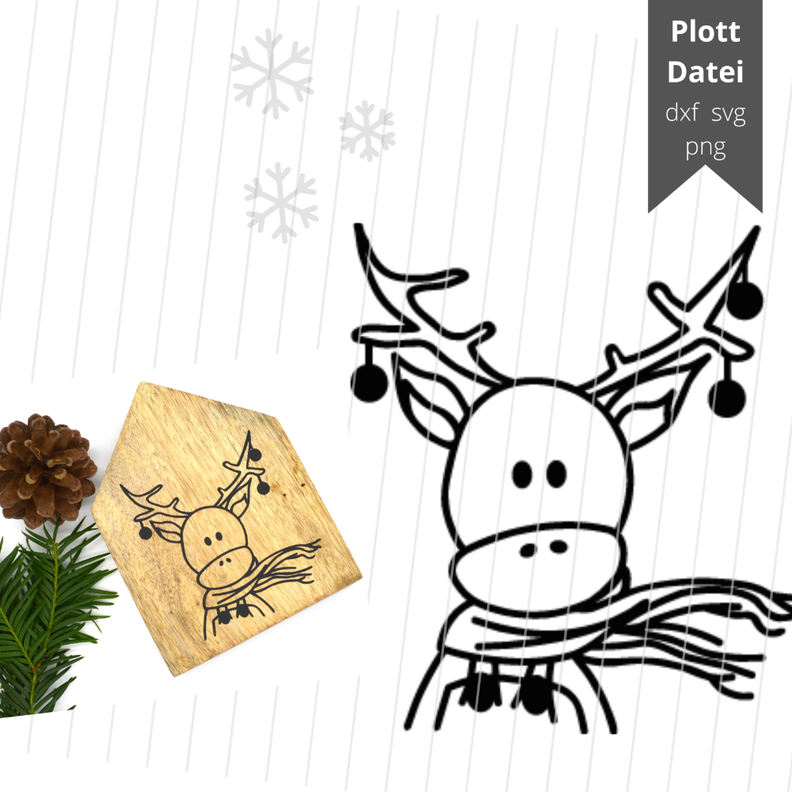 Plotterdatei Elch Winterelch Winter Weihnachten image number 1