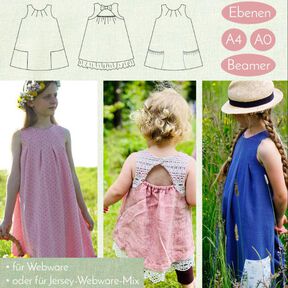 Gänseblümchen: Webwarekleid für Mädchen Gr. 74 – 146