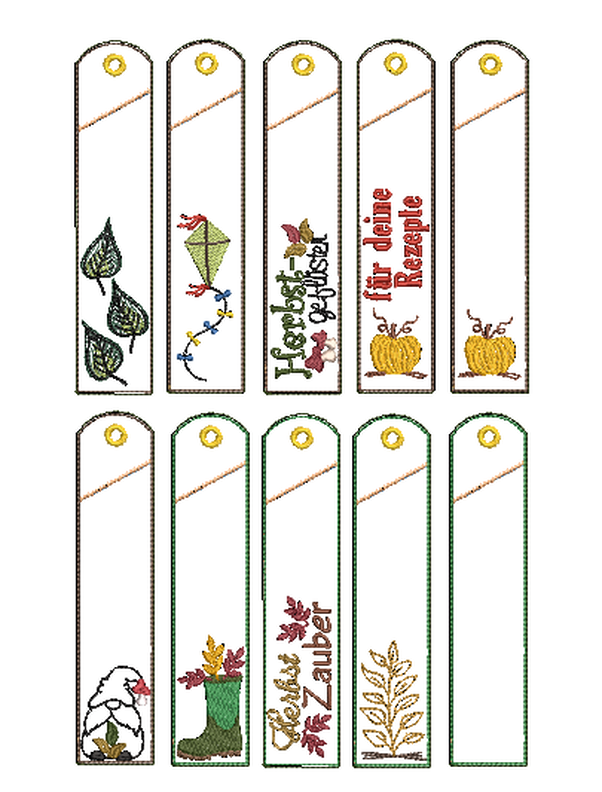 Stickdatei Herbst Etuis Stifteetui schmal für einen Stifte image number 3