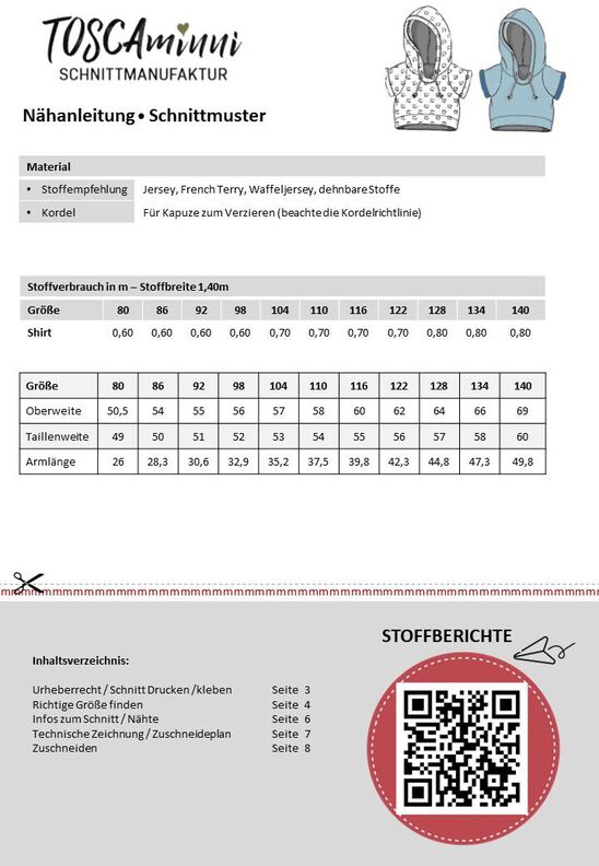  Schnittmuster Kinder Shirt Fabio + Ivy Gr. 80-140 image number 6
