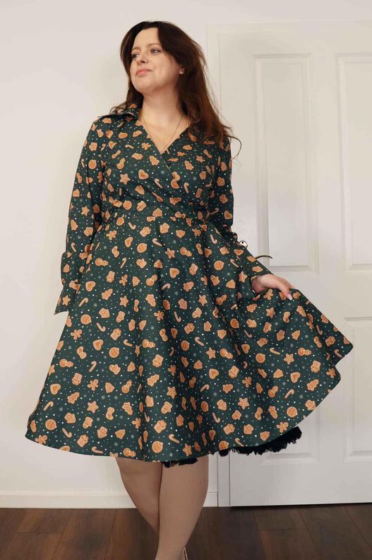 Kleid im 50er Stil mit weitem Rock und Kragen CALLA (34-58) image number 10