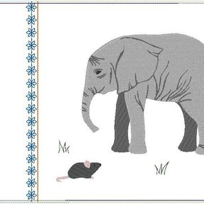 Elefant real inkl. Kissen ITH Stickdatei Maus