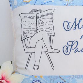 Stickdatei Dame im Sessel Mach mal Pause