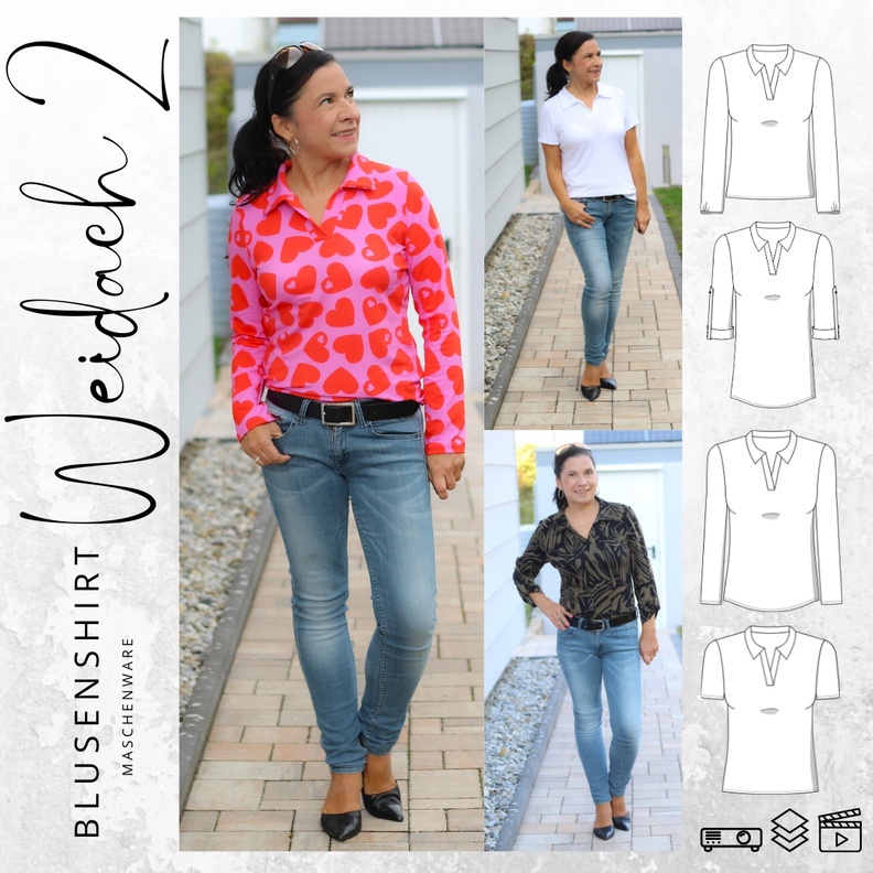 Blusenshirt WEIDACH 2 Gr.34-54 inkl. Video Schnittmuster image number 1