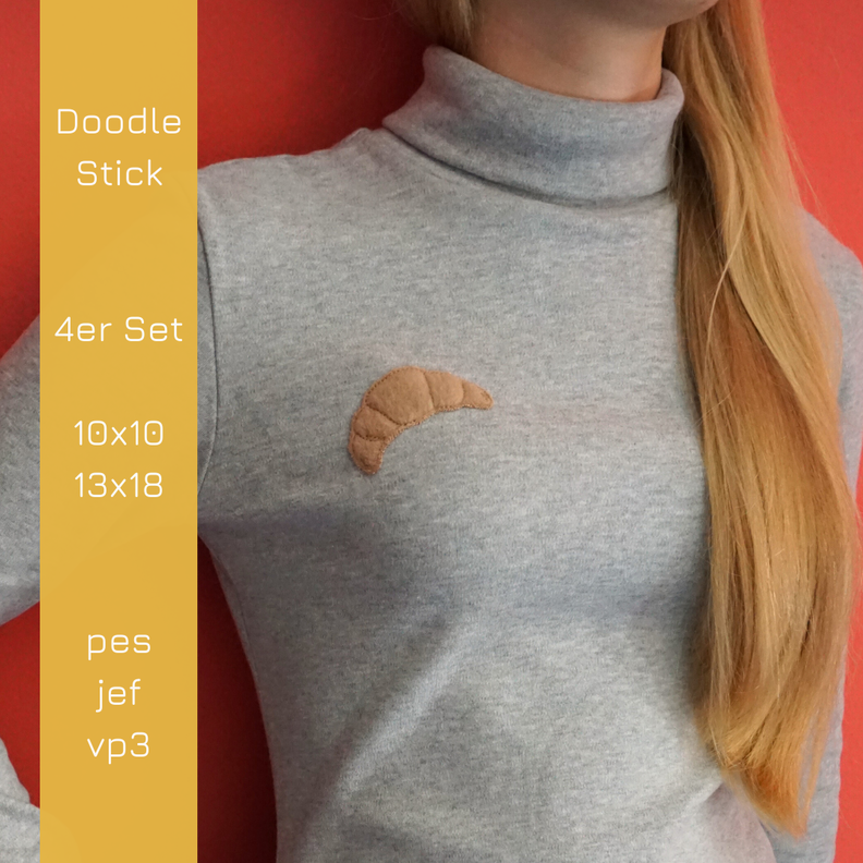 Croissant Doodle Stickdatei 10x10 und 13x18 | DIY Hunger image number 3