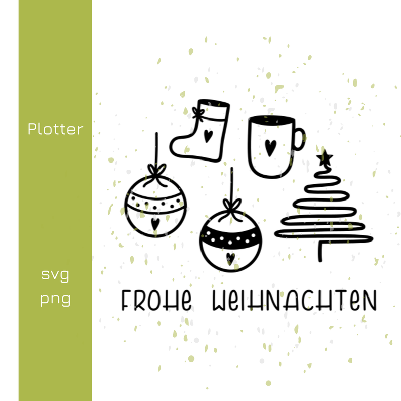 Weihnachtssticker + Frohe Weihnachten Plotterdatei image number 3