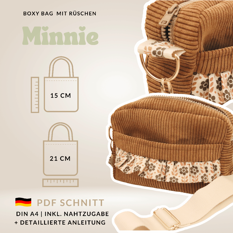 crossbody Cordtasche boxy bag | Schnittmuster & Nähanleitung image number 1