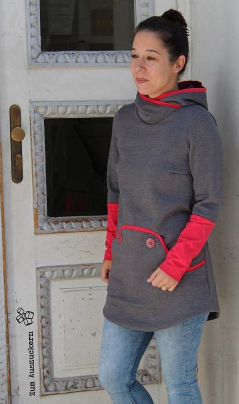 Knopfliebe für Damen Hoodie und Kleid Größe 32-46 image number 3