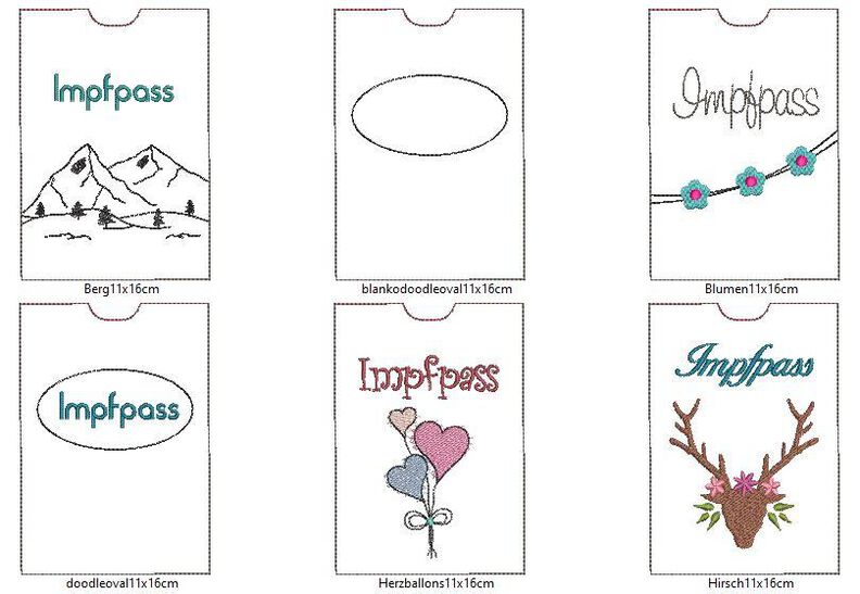 Stickdatei Impfpass Impfpasshülle 10 Motive image number 2
