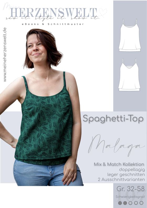 Top Damen – Schnittmuster Gr. 32-58 – MALAGA #107 image number 2