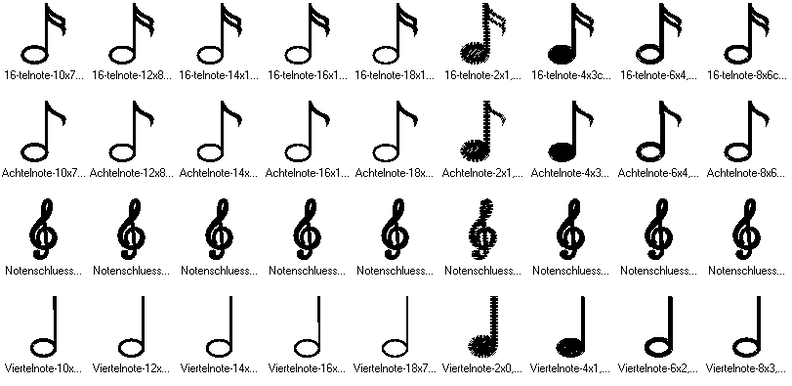 Stickdatei Noten Notenschlüssel  image number 2