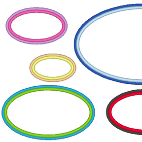 Stickdatei ovale Buttons Rahmen doppeltem Rand in 14 Gr.