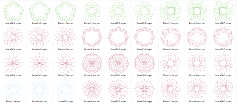 Stickdatei 49 Zirkel Mandala Blumen 5 - 7cm Teil 1 image number 2