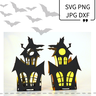 Plotterdatei Gruselhaus Halloween Teelicht thumbnail number 1