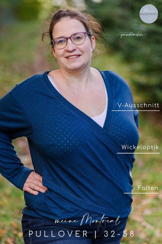 Wickelpullover Damen – eBook Schnittmuster 32-58 – Montreal image number 2