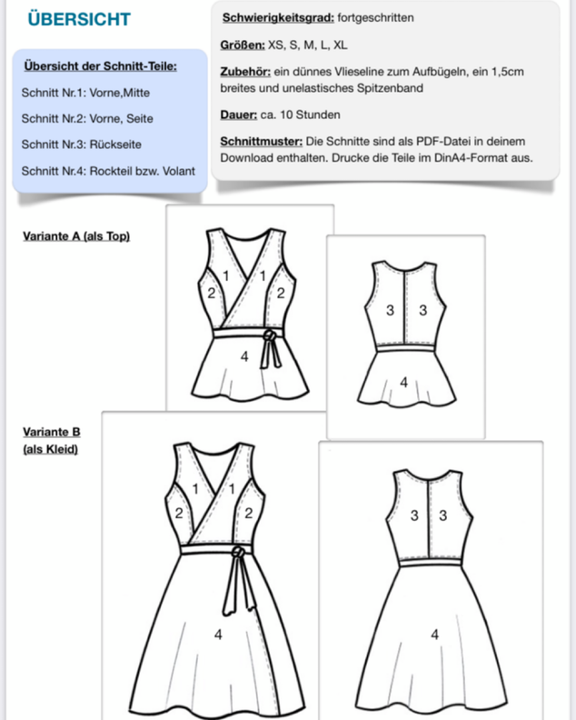 Wickelkleid/ Top #Davina Nähanleitung und Schnittmuster image number 8