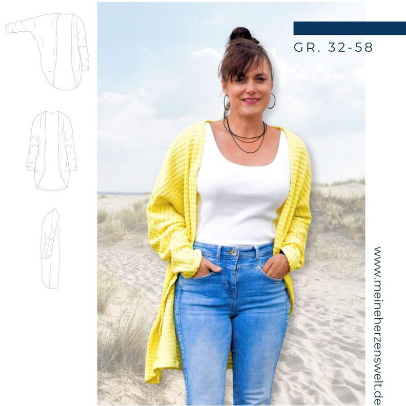 Cardigan Damen - eBook Schnittmuster - 32-58 - Chicago #122 image number 1
