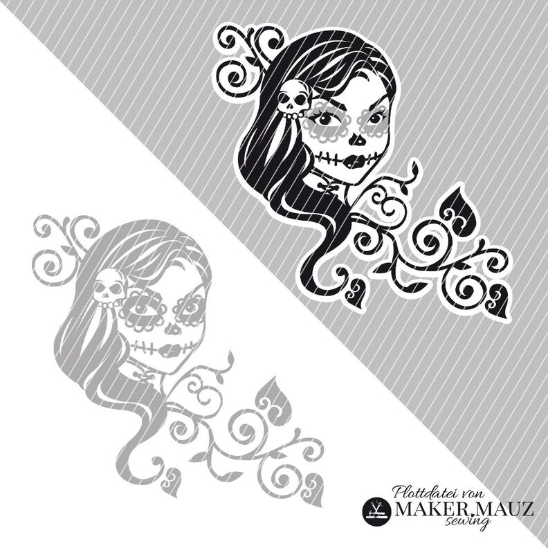 Plotterdatei La Catrina Totenkopf Lady Mexiko Horror Gothic image number 1