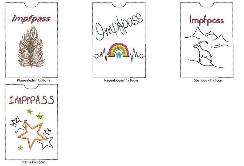 Stickdatei Impfpass Impfpasshülle 10 Motive image number 3