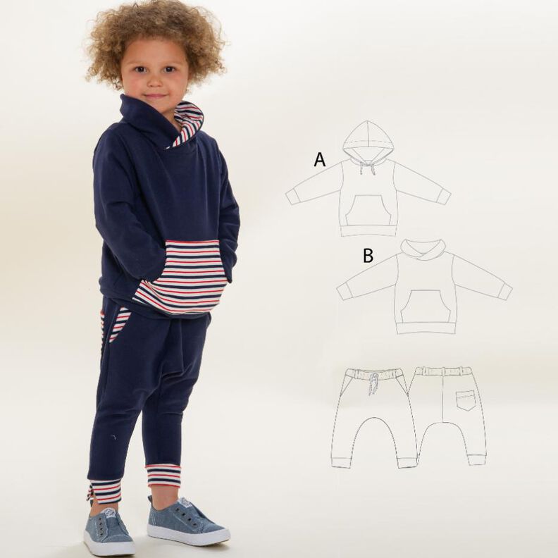 Schnittmuster Kinderset Kombi Hoodie Fly und Hose Dado image number 1