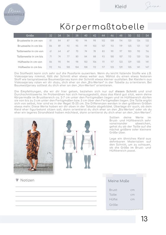 Kleid Damen – Schnittmuster Gr. 32-54 – Siena #110 image number 3