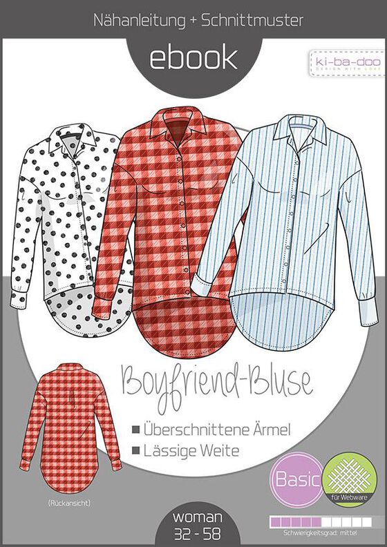 Ebook/Nähanleitung Boyfriend Bluse, Gr. 32-58 image number 2