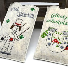 Stickdatei Glück Schokohülle Glücksbringer SET ITH