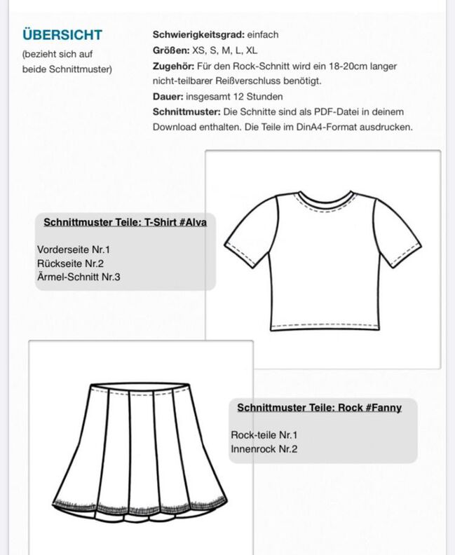 T-Shirt #Alva/ Rock #Fanny Nähanleitung und Schnittmuster image number 5