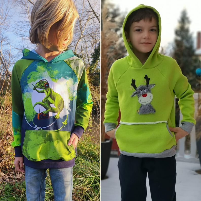Kinder Hoodie Sweater Raglan Ärmel TIBU ♥ Gr. 92-164 image number 5