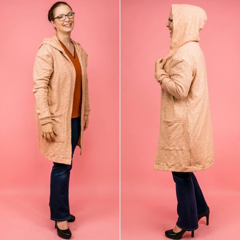 Damen Cardigan mit Kapuze Strickjacke KARDIGAN ♥ Gr. XS-XXL image number 8