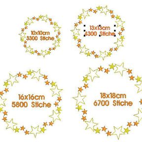 Stickdatei Sternenkranz 4 Größen