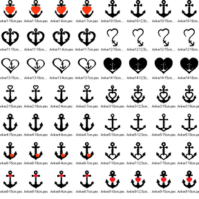 Stickdatei Love Anker mit Herz 