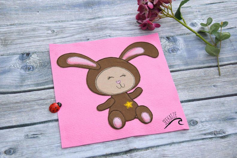 Hase Valentin Applikationsvorlage image number 4